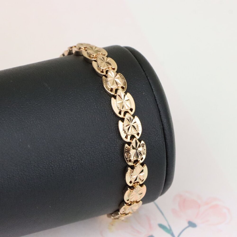 "Rose Gold Bracelet with Etched Disc Pattern in Elegant Finish, XPBL1148